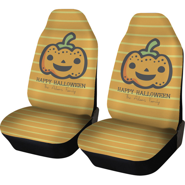 Custom Halloween Pumpkin Car Seat Covers (Set of Two) (Personalized)