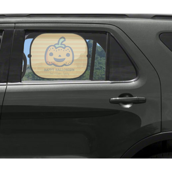 Halloween Pumpkin Car Sun Shade Black - In Car Window