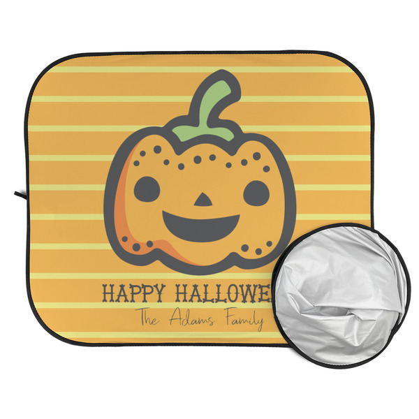 Halloween Pumpkin Car Sun Shades - FOLDED & UNFOLDED