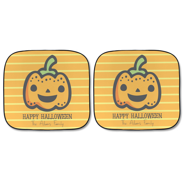 Halloween Pumpkin Car Sun Shades - FRONT