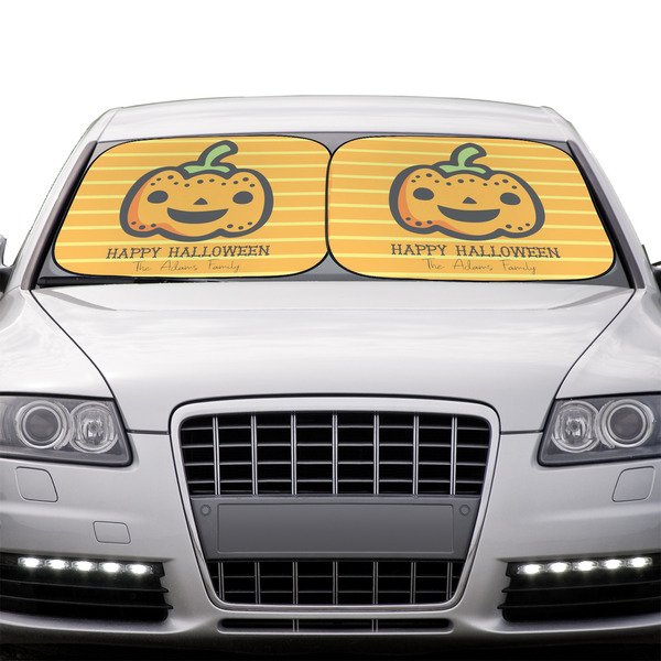 Halloween Pumpkin Car Sun Shades - IN CONTEXT