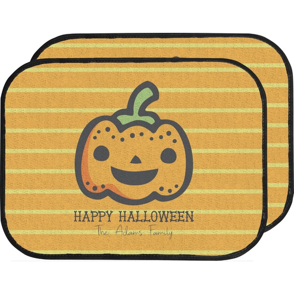 Custom Halloween Pumpkin Car Floor Mats (Back Seat) (Personalized)