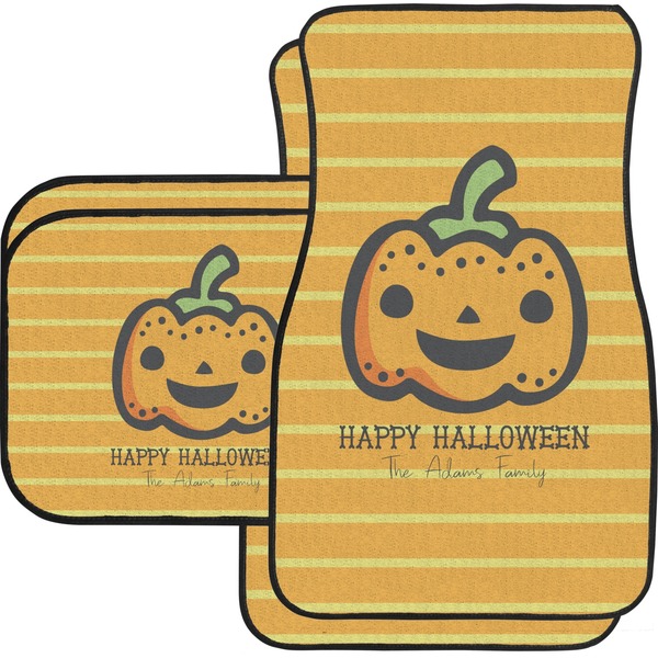Custom Halloween Pumpkin Car Floor Mats Set - 2 Front & 2 Back (Personalized)
