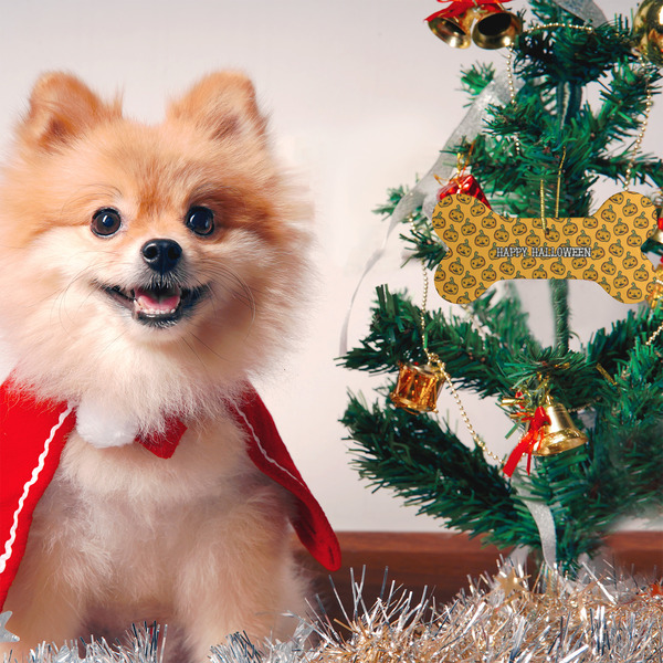 Halloween Pumpkin Ceramic Flat Ornament - Bone (LIFESTYLE)