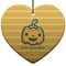 Halloween Pumpkin Heart Ceramic Ornament w/ Name or Text