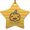 Halloween Pumpkin Ceramic Flat Ornament - Star (Front)