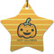 Halloween Pumpkin Star Ceramic Ornament w/ Name or Text