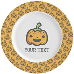 Halloween Pumpkin Ceramic Dinner Plates (Set of 4) (Personalized)