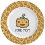 Halloween Pumpkin Ceramic Dinner Plates (Set of 4) (Personalized)