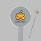 Halloween Pumpkin Clear Plastic 7" Stir Stick - Round - Closeup