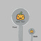 Halloween Pumpkin Clear Plastic 7" Stir Stick - Round - Front & Back