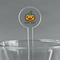 Halloween Pumpkin Clear Plastic 7" Stir Stick - Round - Main