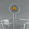 Halloween Pumpkin 5.5" Round Plastic Stir Sticks - Clear (Personalized)
