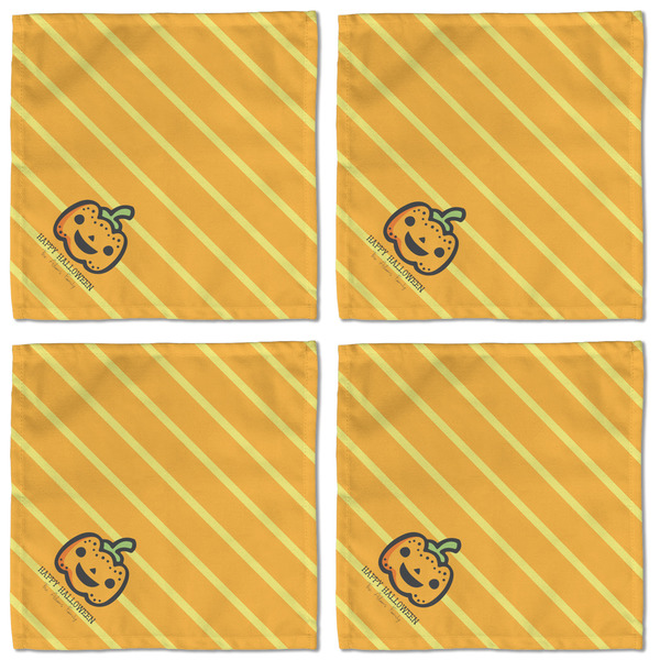 Halloween Pumpkin Cloth Napkins - Personalized Lunch (APPROVAL) Set of 4