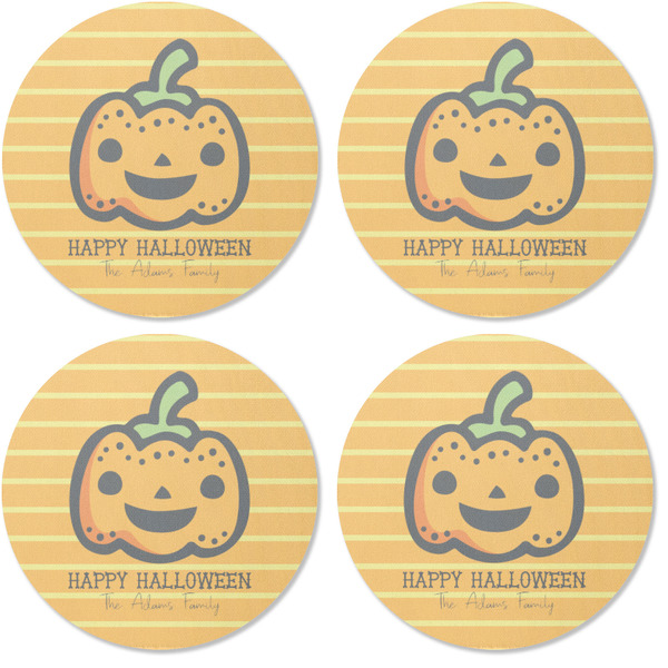 Halloween Pumpkin Coaster Round Rubber Back - Apvl