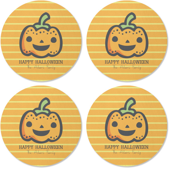 Halloween Pumpkin Coaster Round Rubber Back - Apvl