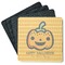 Halloween Pumpkin Square Rubber Backed Coasters - Set of 4 (Personalized)