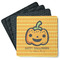 Halloween Pumpkin Square Rubber Backed Coasters - Set of 4 (Personalized)