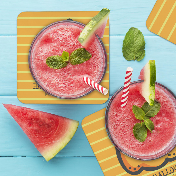 Halloween Pumpkin Coaster Set - LIFESTYLE