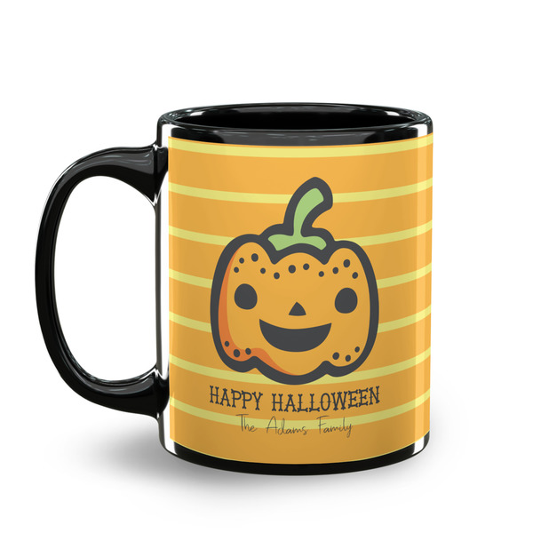 Halloween Pumpkin Coffee Mug - 11 oz - Black
