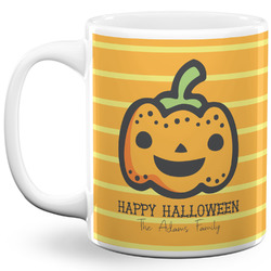 Halloween Pumpkin 11 Oz Coffee Mug - White (Personalized)
