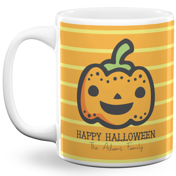 Custom Halloween Pumpkin 11 Oz Coffee Mug - White (Personalized)
