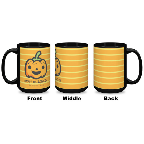 Halloween Pumpkin Coffee Mug - 15 oz - Black APPROVAL