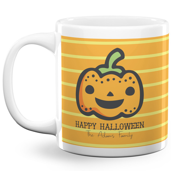 Custom Halloween Pumpkin 20 Oz Coffee Mug - White (Personalized)
