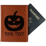 Halloween Pumpkin Passport Holder - Faux Leather - Single Sided (Personalized)