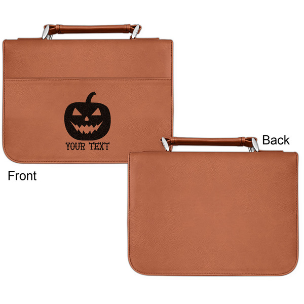 Halloween Pumpkin Cognac Leatherette Bible Covers - Small Single Sided Apvl