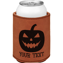 Halloween Pumpkin Leatherette Can Sleeve - Single Sided (Personalized)