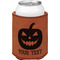 Halloween Pumpkin Leatherette Can Sleeve - Double Sided (Personalized)