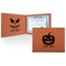Halloween Pumpkin Cognac Leatherette Diploma / Certificate Holders - Front and Inside - Main