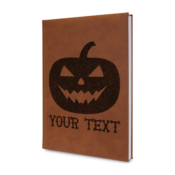 Custom Halloween Pumpkin Leatherette Journal - Double Sided (Personalized)