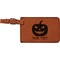 Halloween Pumpkin Cognac Leatherette Luggage Tags