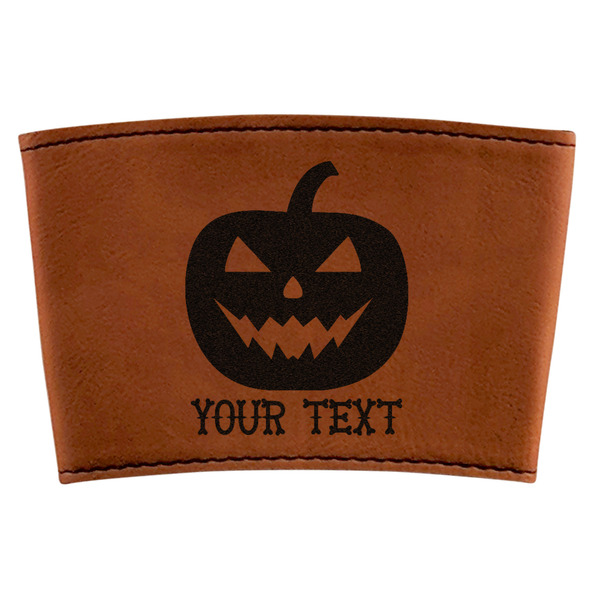 Custom Halloween Pumpkin Leatherette Cup Sleeve (Personalized)