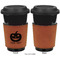 Halloween Pumpkin Cognac Leatherette Mug Sleeve - Single Sided Apvl