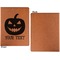 Halloween Pumpkin Cognac Leatherette Portfolios with Notepad - Large - Single Sided - Apvl