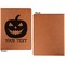 Halloween Pumpkin Cognac Leatherette Portfolios with Notepad - Small - Single Sided- Apvl