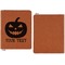 Halloween Pumpkin Cognac Leatherette Zipper Portfolios with Notepad - Single Sided - Apvl