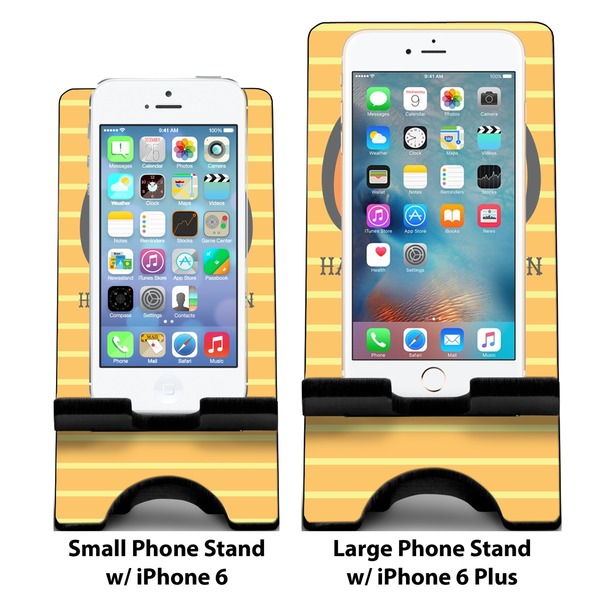 Halloween Pumpkin Compare Phone Stand Sizes - with iPhones