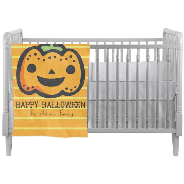 Custom Halloween Pumpkin Crib Comforter / Quilt (Personalized)