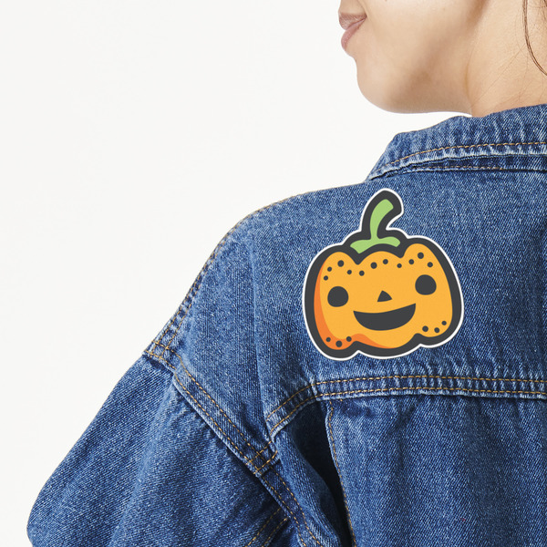 Custom Halloween Pumpkin Twill Iron On Patch - Custom Shape - Large