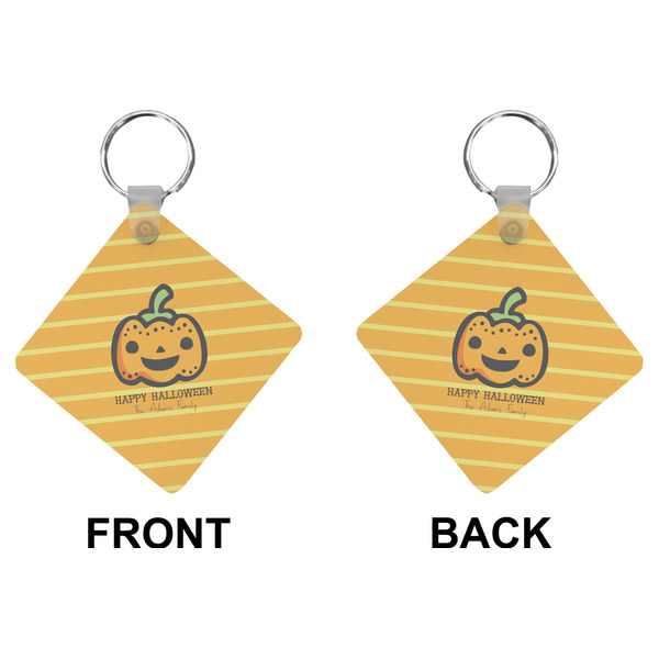 Halloween Pumpkin Diamond Keychain (Front + Back)