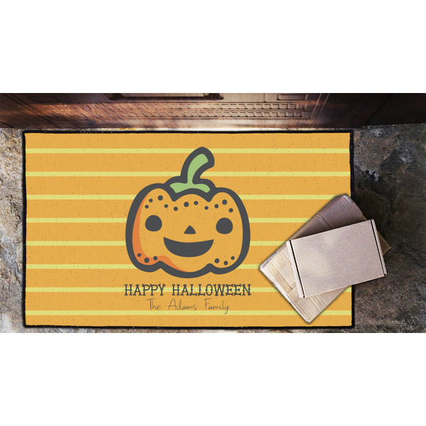Halloween Pumpkin Door Mat - LIFESTYLE (Lrg)