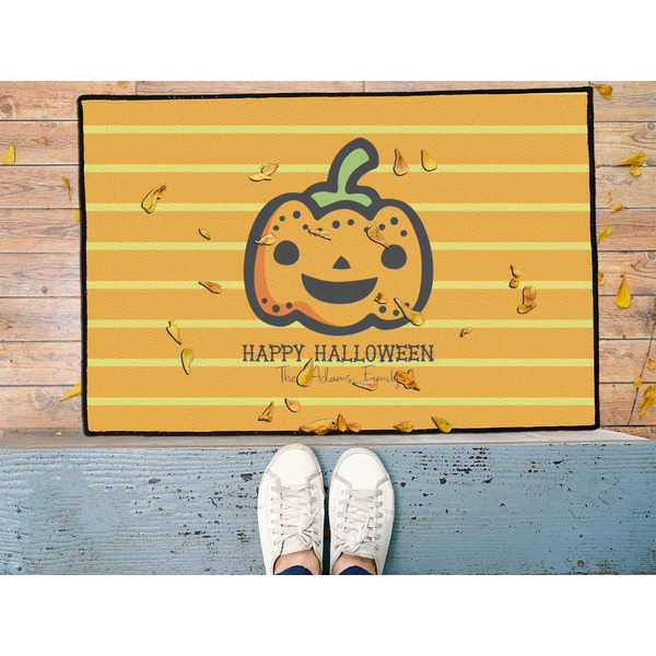 Halloween Pumpkin Door Mat - LIFESTYLE (Med)