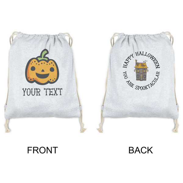 Halloween Pumpkin Drawstring Backpacks - Sweatshirt Fleece - Double Sided - APPROVAL