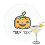 Halloween Pumpkin Printed Drink Topper - 3.25" (Personalized)