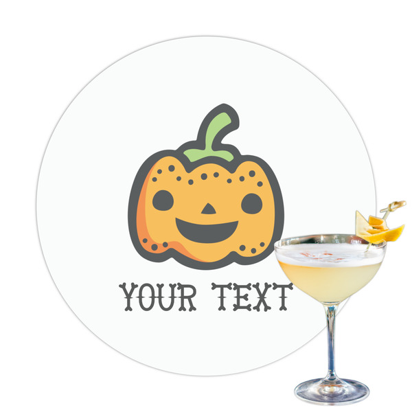 Custom Halloween Pumpkin Printed Drink Topper - 3.25" (Personalized)