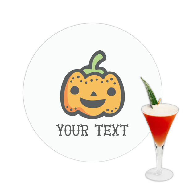 Custom Halloween Pumpkin Printed Drink Topper -  2.5" (Personalized)